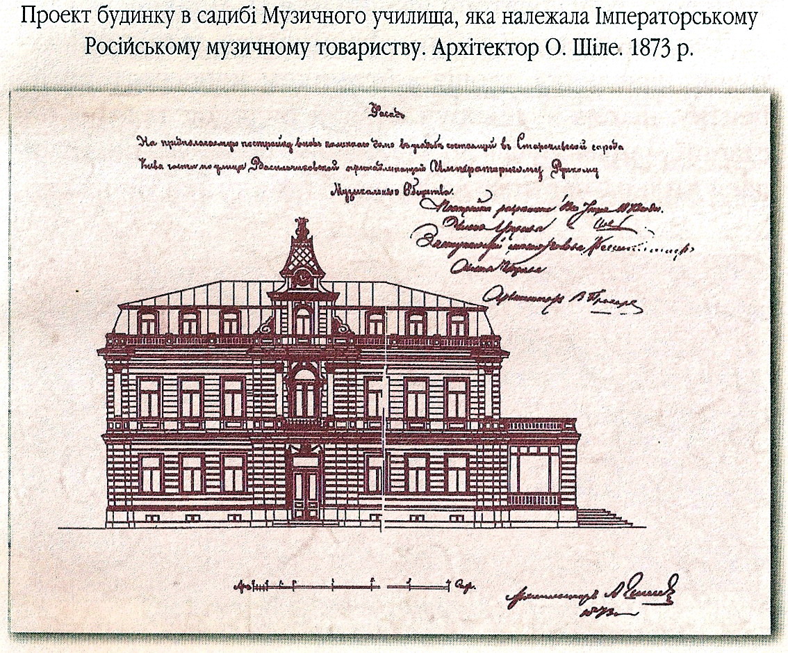 Проект училища у Музичному провулку. 1873 р.